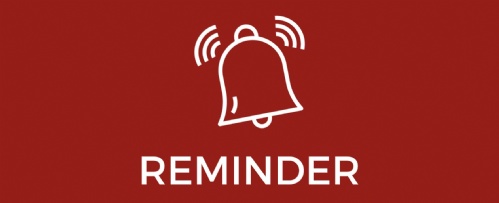 white bell icon reminder on a burgundy background